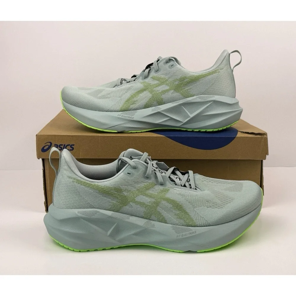 Asics Novablast 5 Running Shoes Men's Size 12‎ Cold Moss/ Light Orange 1011B974